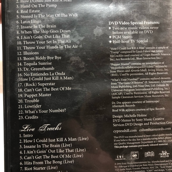 Cypress Hill - Still Smokin' Ultimate Video Collection DVD, 2004 - Picture 3 of 8